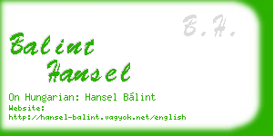 balint hansel business card