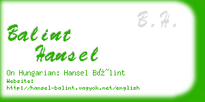 balint hansel business card